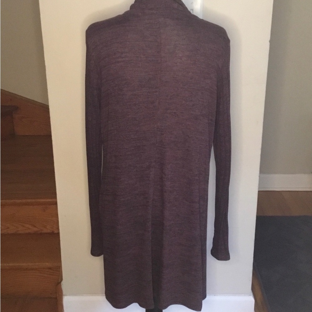 Purple Long Open Front Cardigan Sweater - Picture 4 of 7